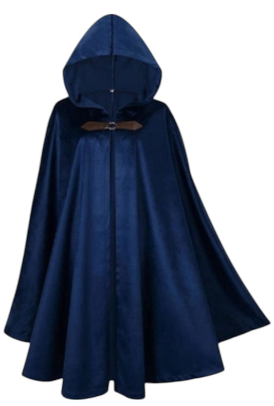 Blue Hooded Medieval Cloak