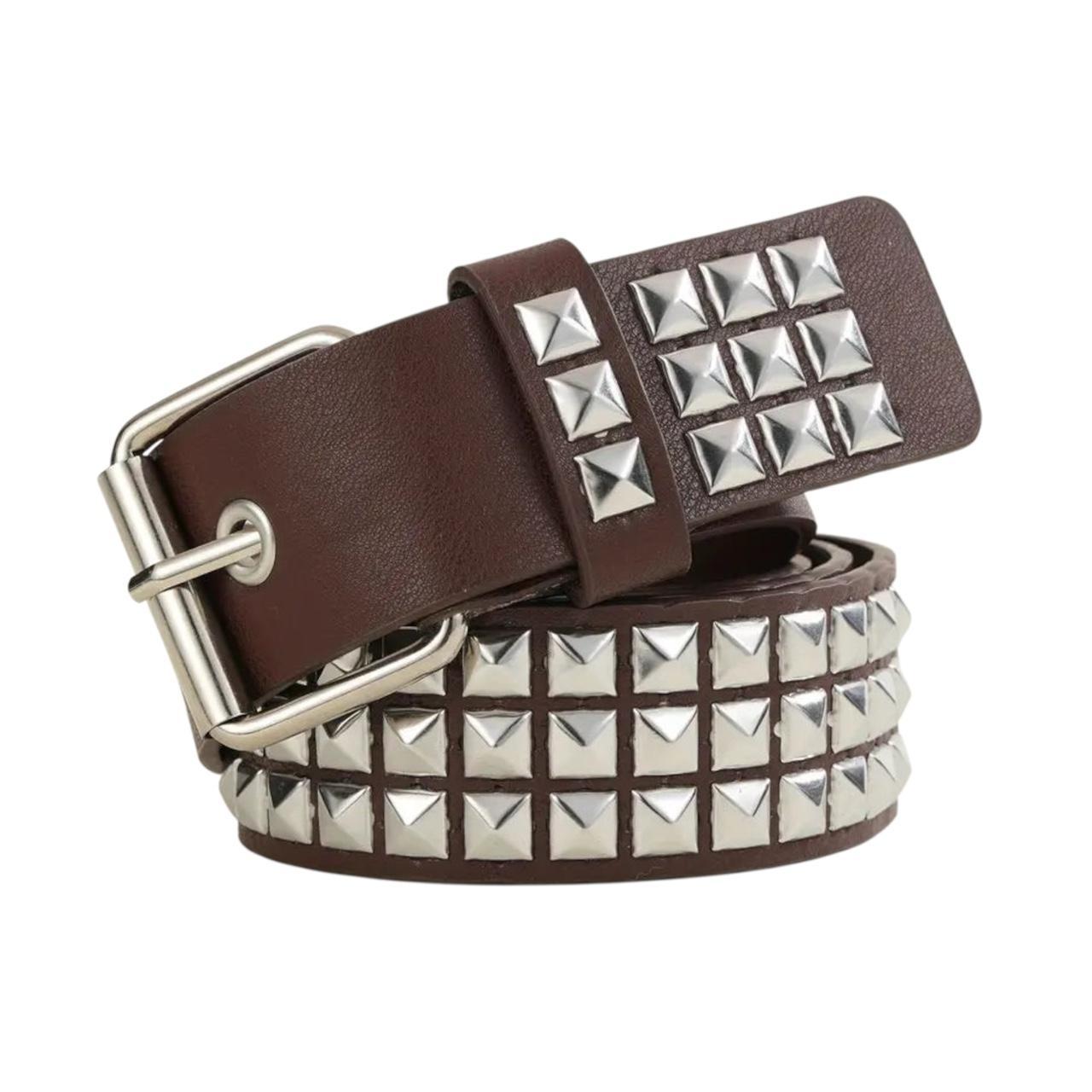 Brown and Silver Studded Belt