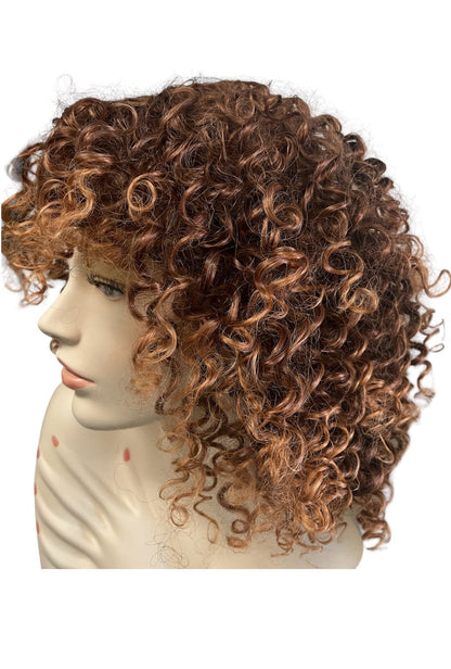 Deluxe Curly Short Brown Wig