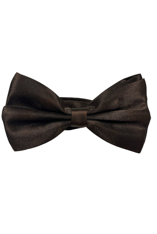 Chocolate Brown Satin Pre-Tied Bow Tie