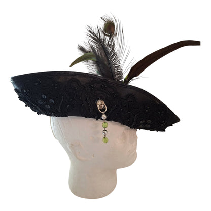 Deluxe Embellished Green Pirate Hat (D)