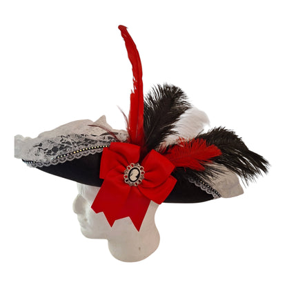 Deluxe Embellished Red Pirate Hat (H)