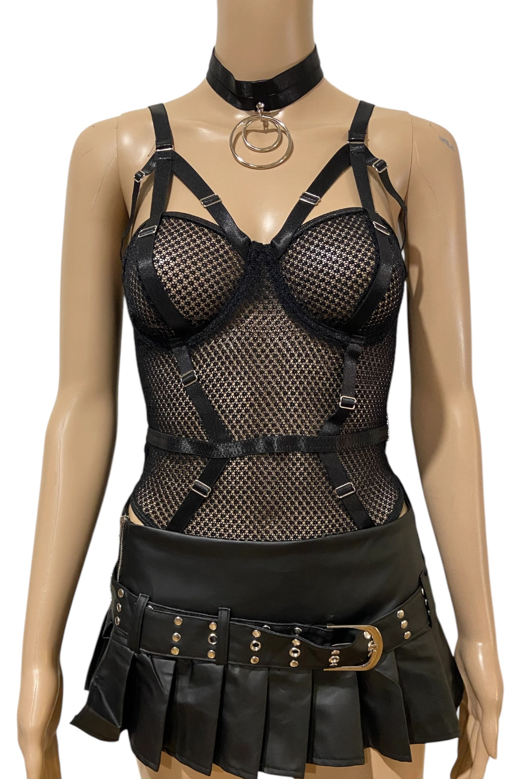 Mesh Strap Overlay Style Bodysuit