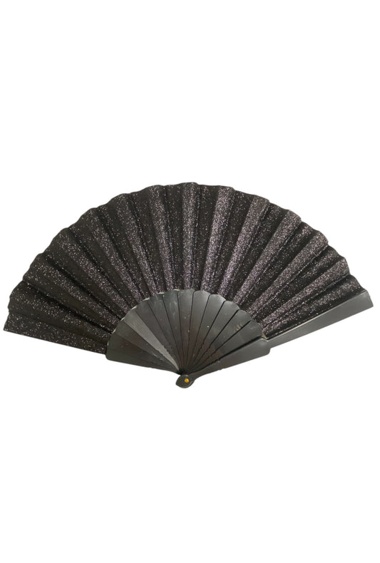 Black Glitter Hand Fan