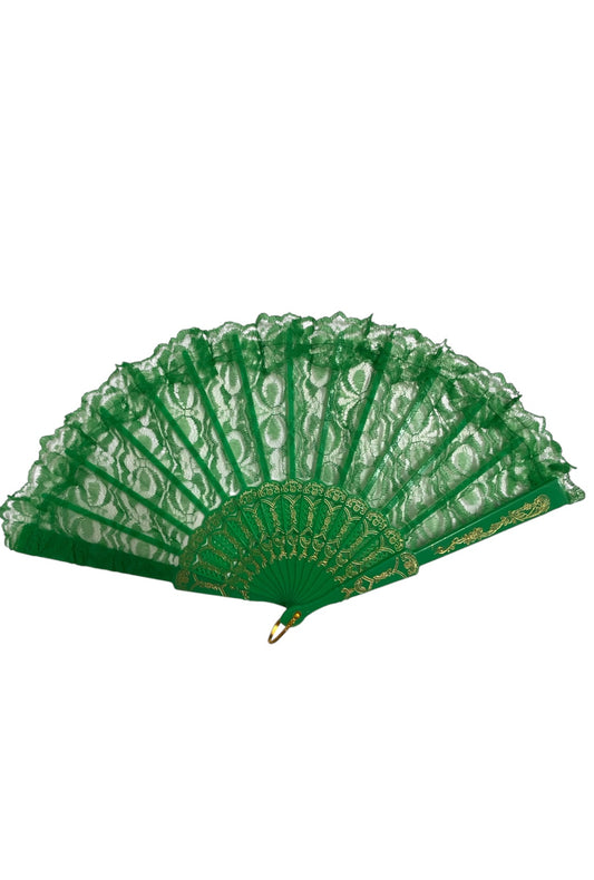 Green Lace Hand Fan