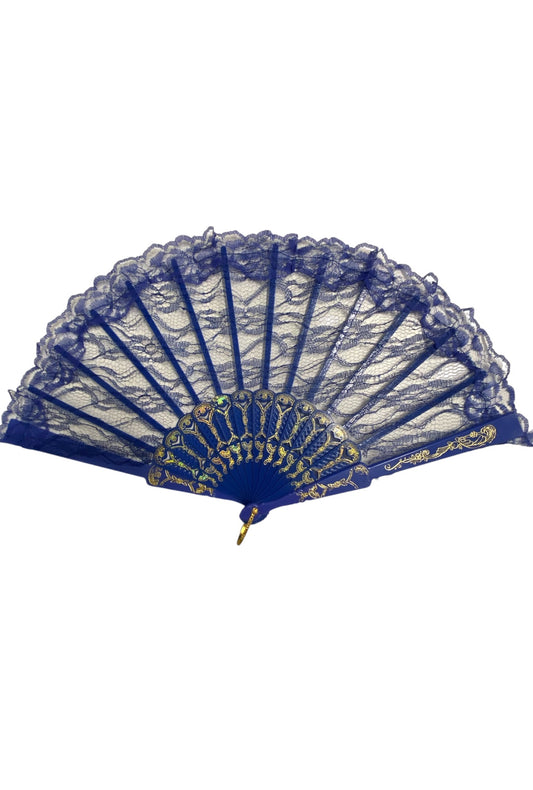 Blue Lace Hand Fan