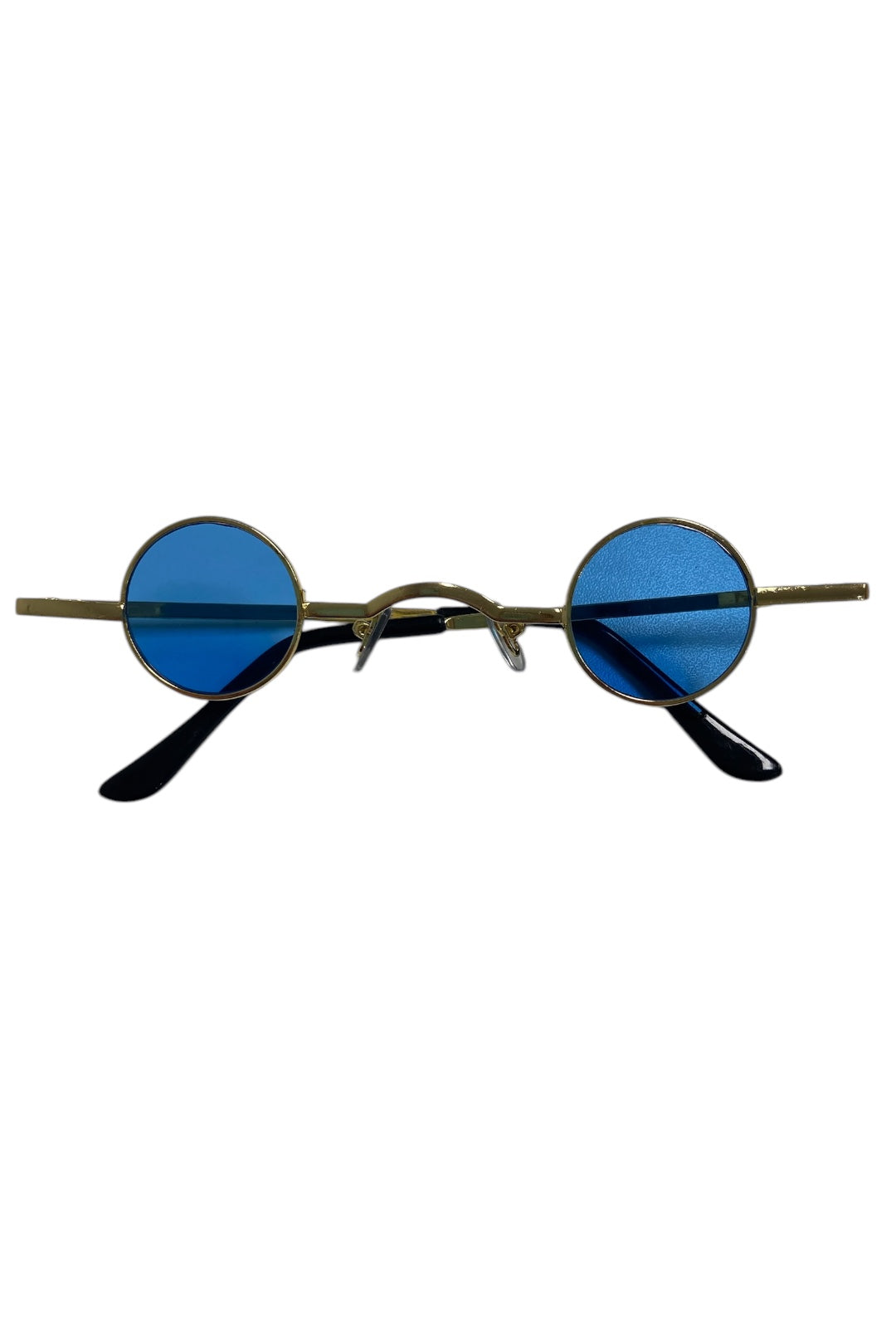 Retro Mini Circle Blue Lens Glasses