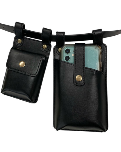 Small Black Twin Pouch Belt