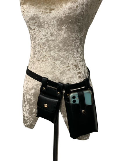 Small Black Twin Pouch Belt