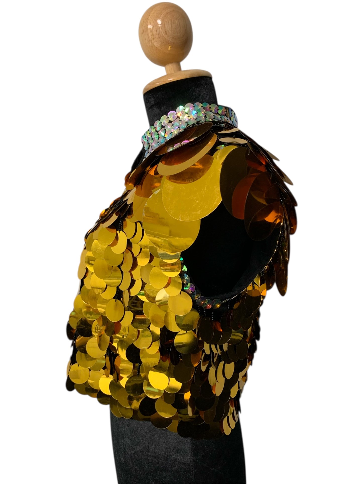 Metallic Gold Disc Festival Vest