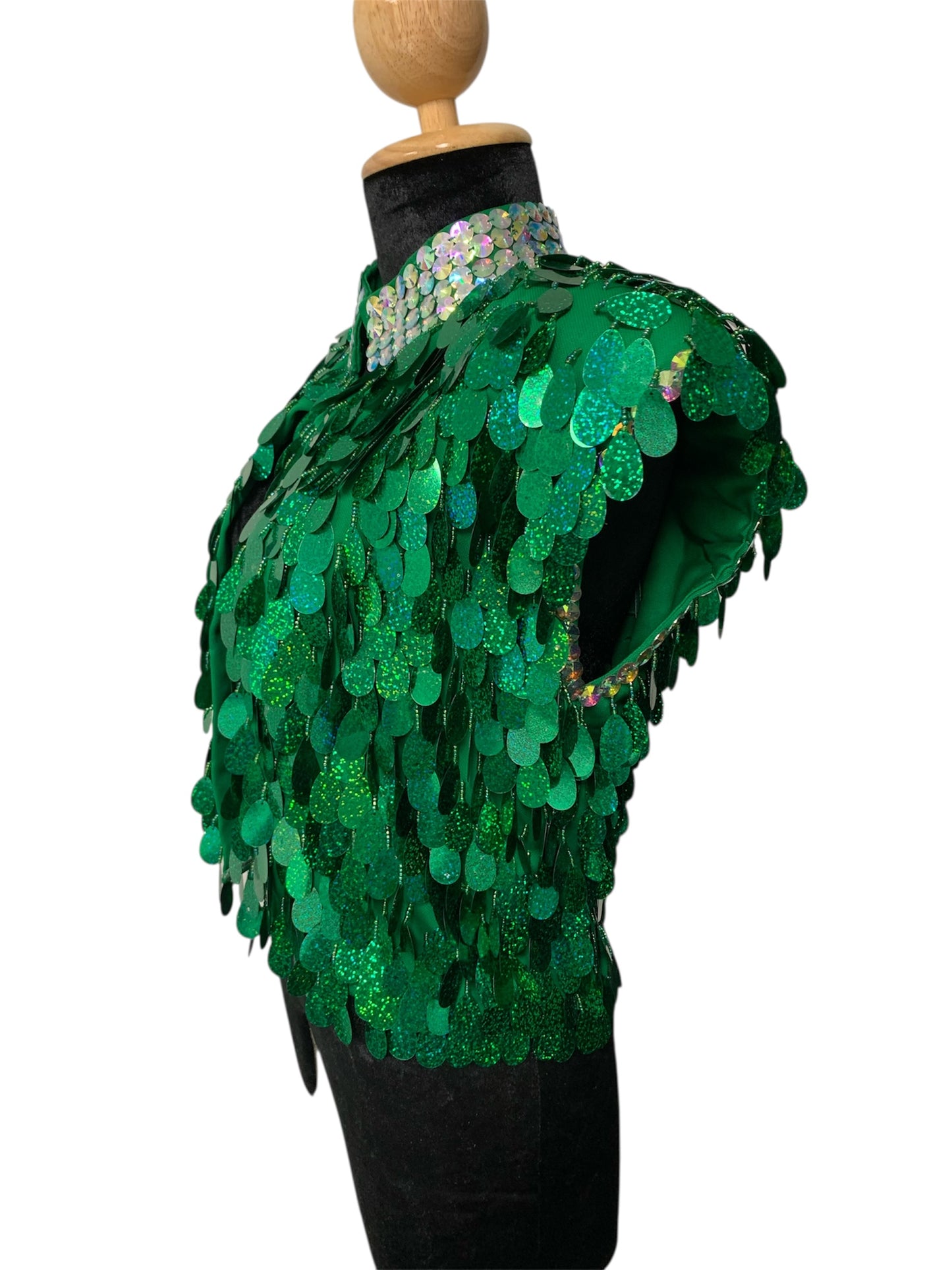 Metallic Kelly Green Festival Vest