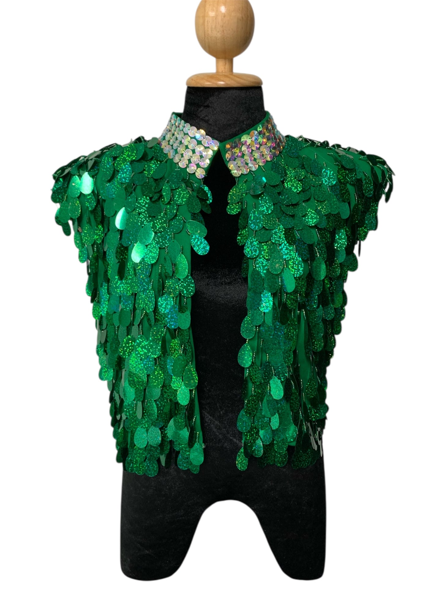 Metallic Kelly Green Festival Vest