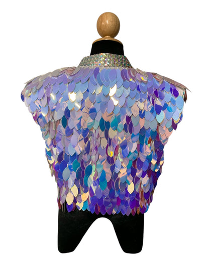 Iridescent White Festival Vest