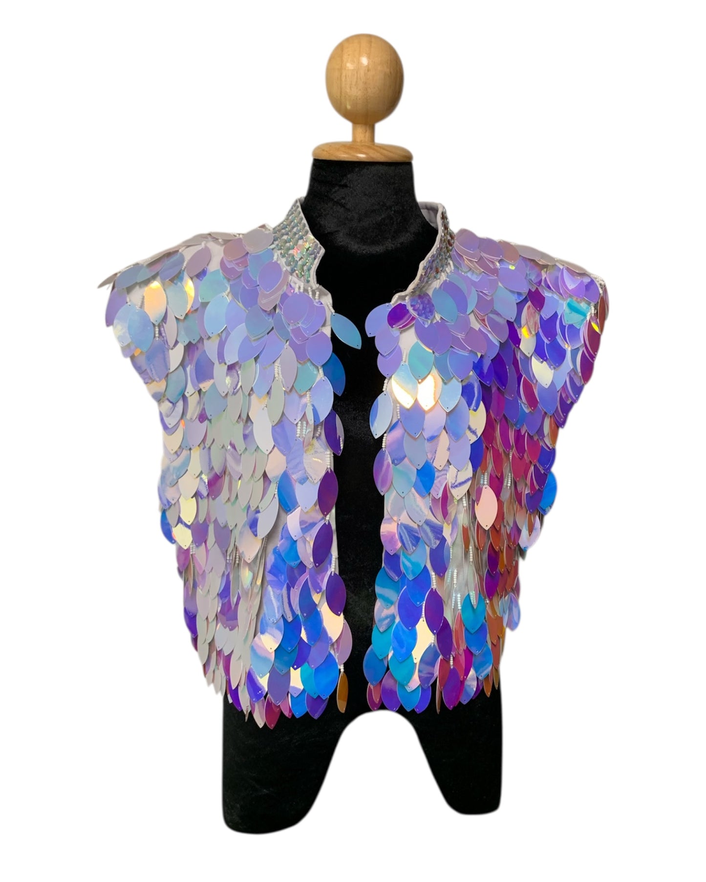 Iridescent White Festival Vest