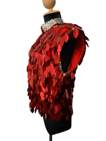 Metallic Cherry Red Festival Vest