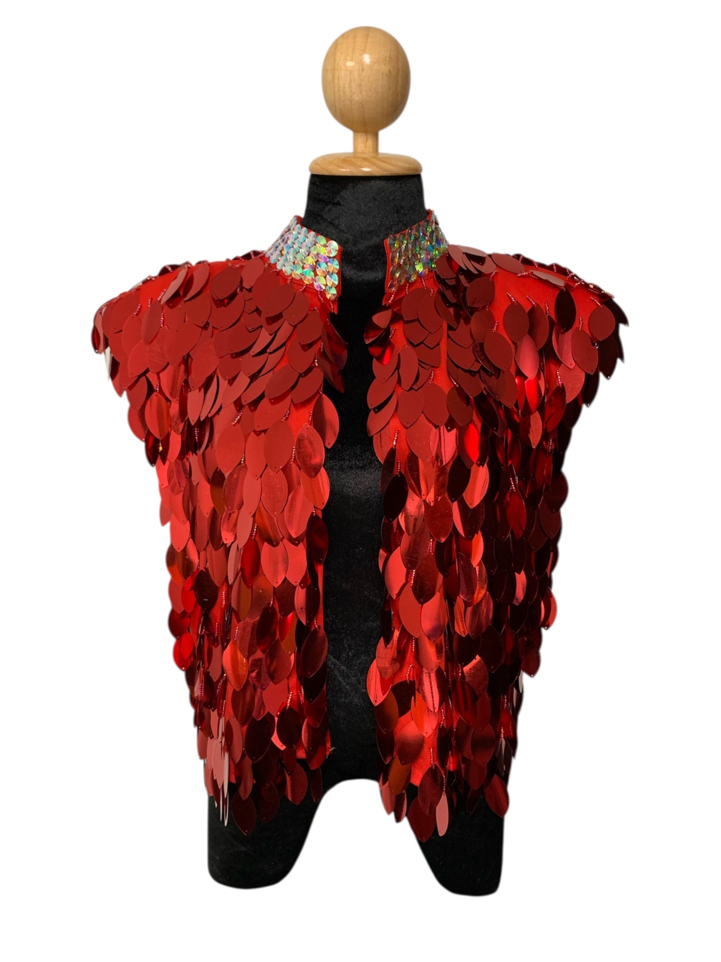Metallic Cherry Red Festival Vest