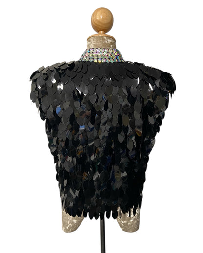 Metallic Black Festival Vest