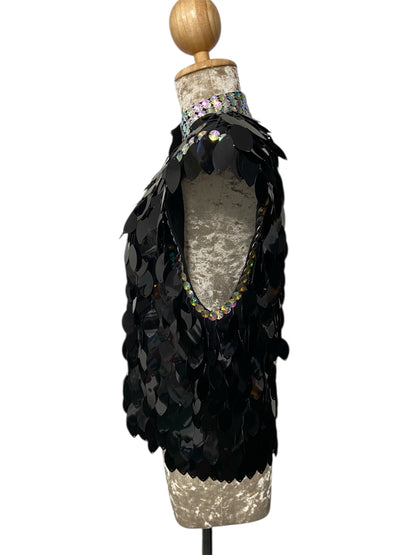 Metallic Black Festival Vest