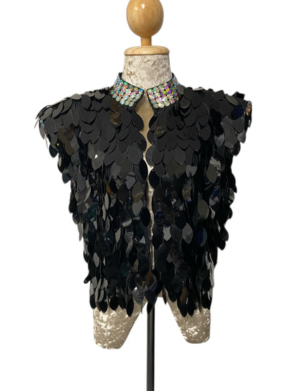 Metallic Black Festival Vest
