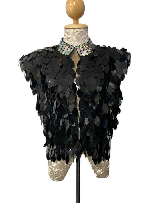 Metallic Black Festival Vest