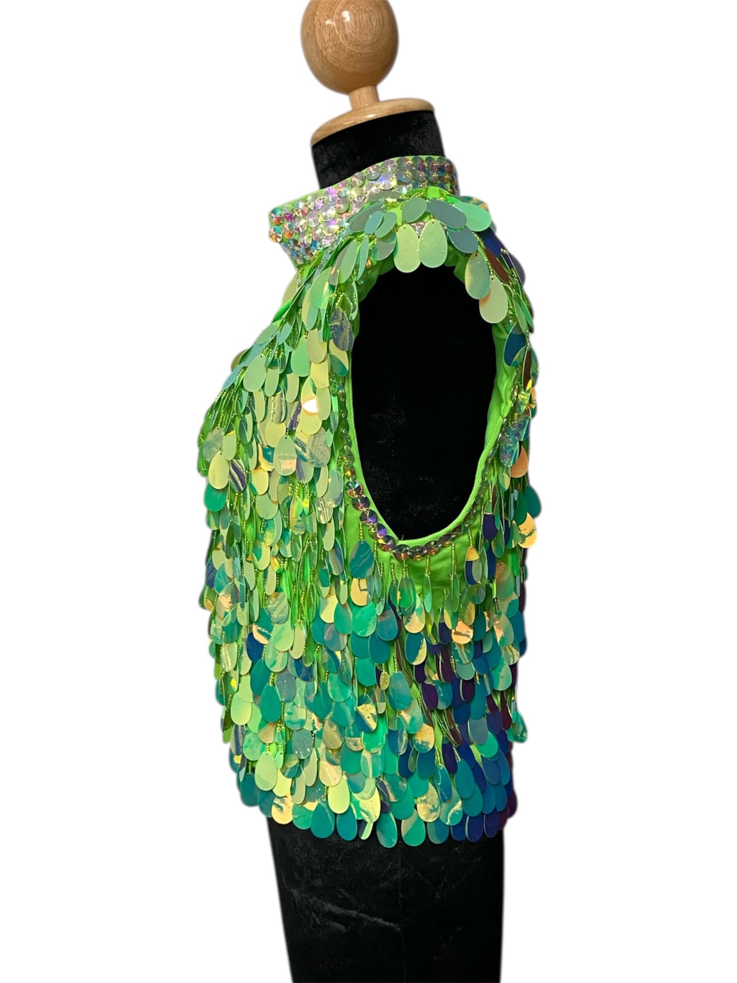 Iridescent Green Festival Vest