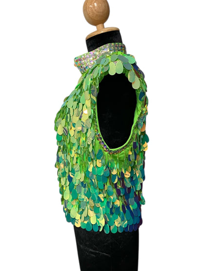 Iridescent Green Festival Vest