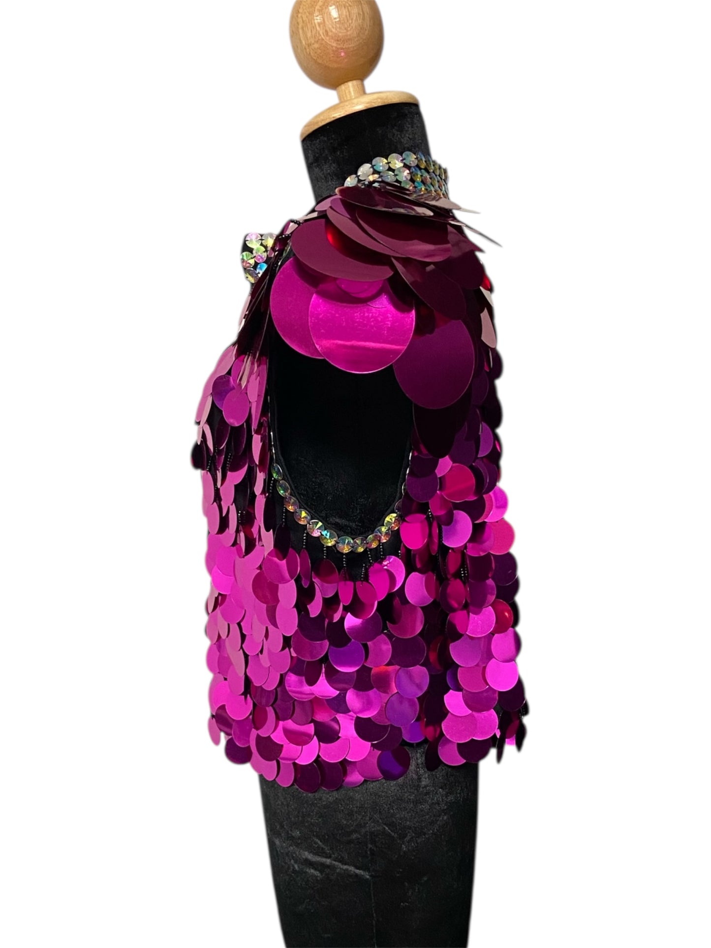 Metallic Magenta Disc Festival Vest