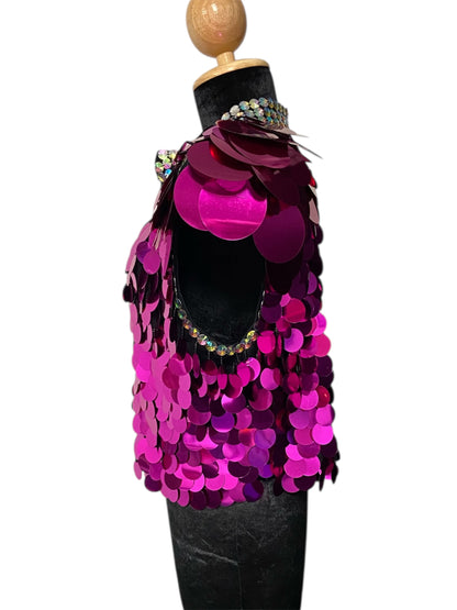 Metallic Magenta Disc Festival Vest
