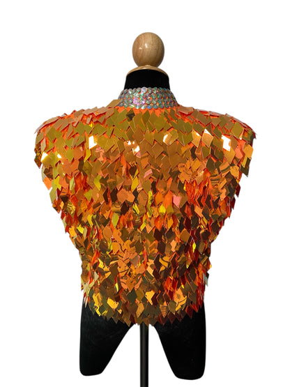 Metallic Orange Festival Vest