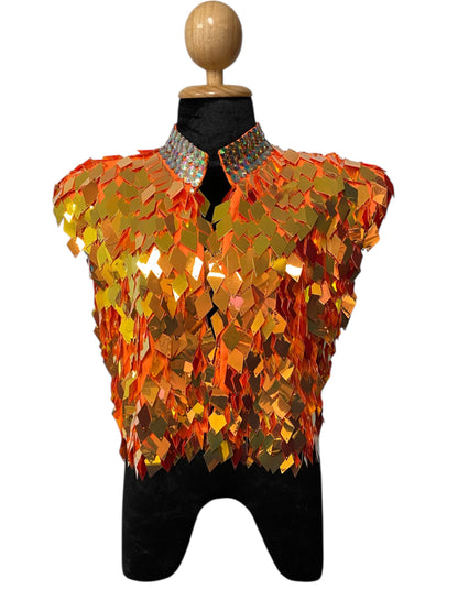 Metallic Orange Festival Vest