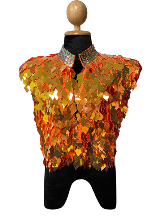 Metallic Orange Festival Vest