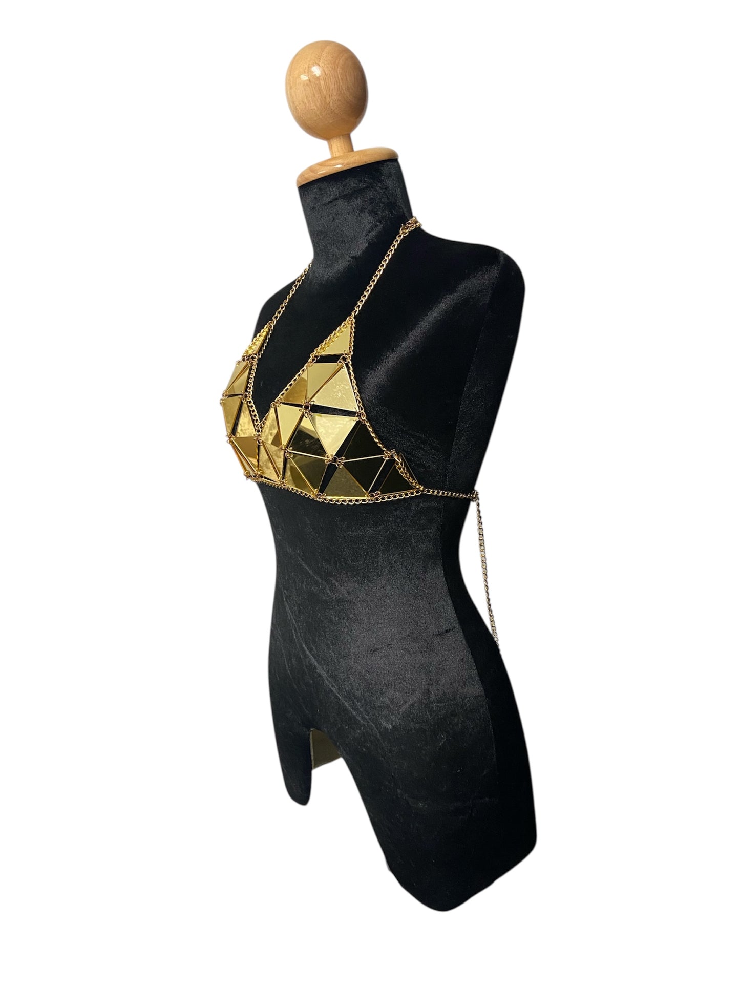Gold Geometric Festival Bikini Top