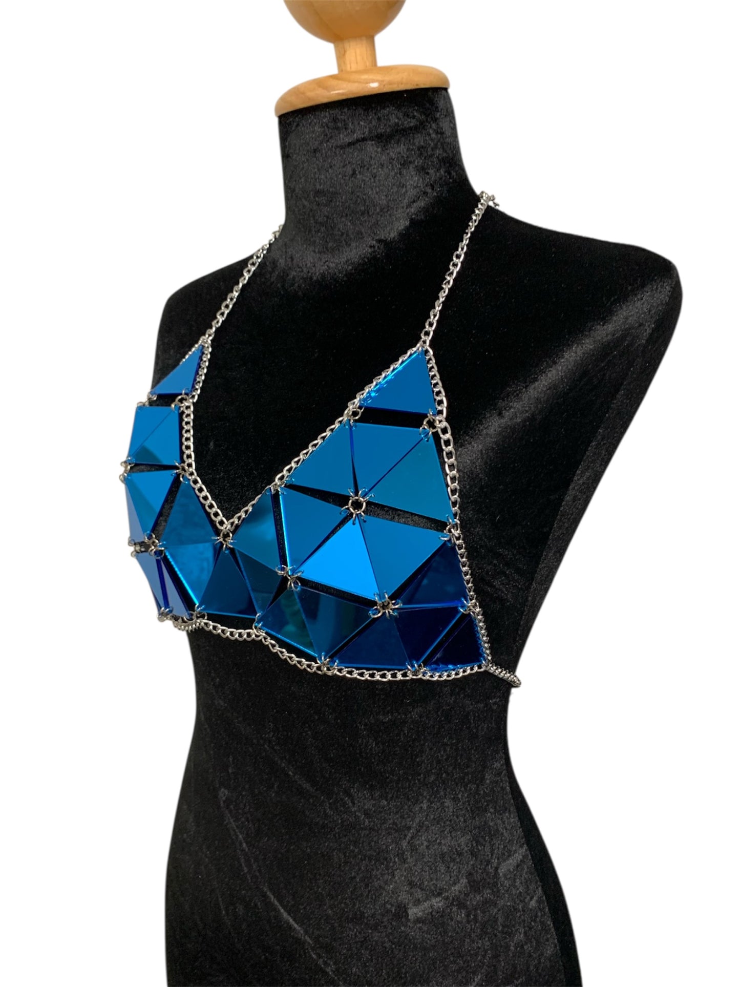 Blue Geometric Festival Bikini Top