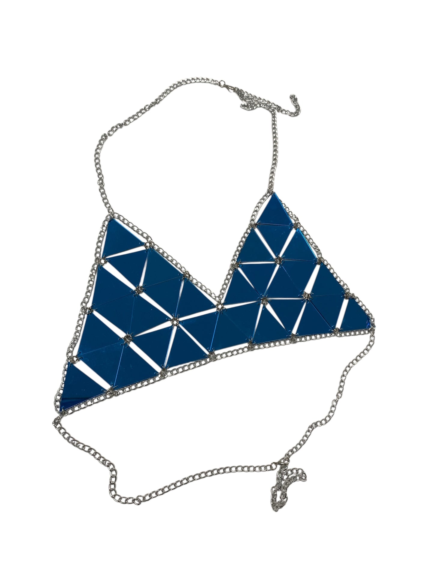 Blue Geometric Festival Bikini Top
