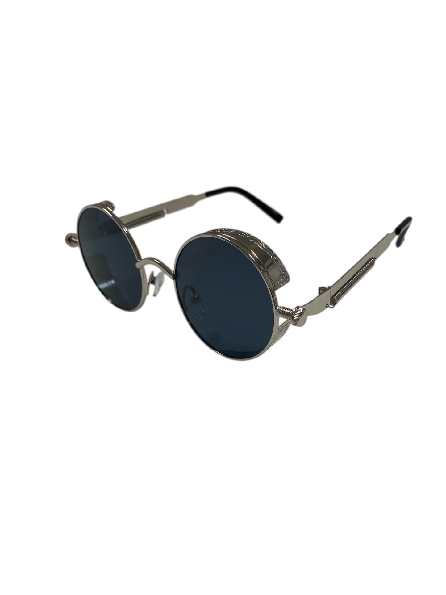 Smoky Blue and Silver Steampunk Glasses