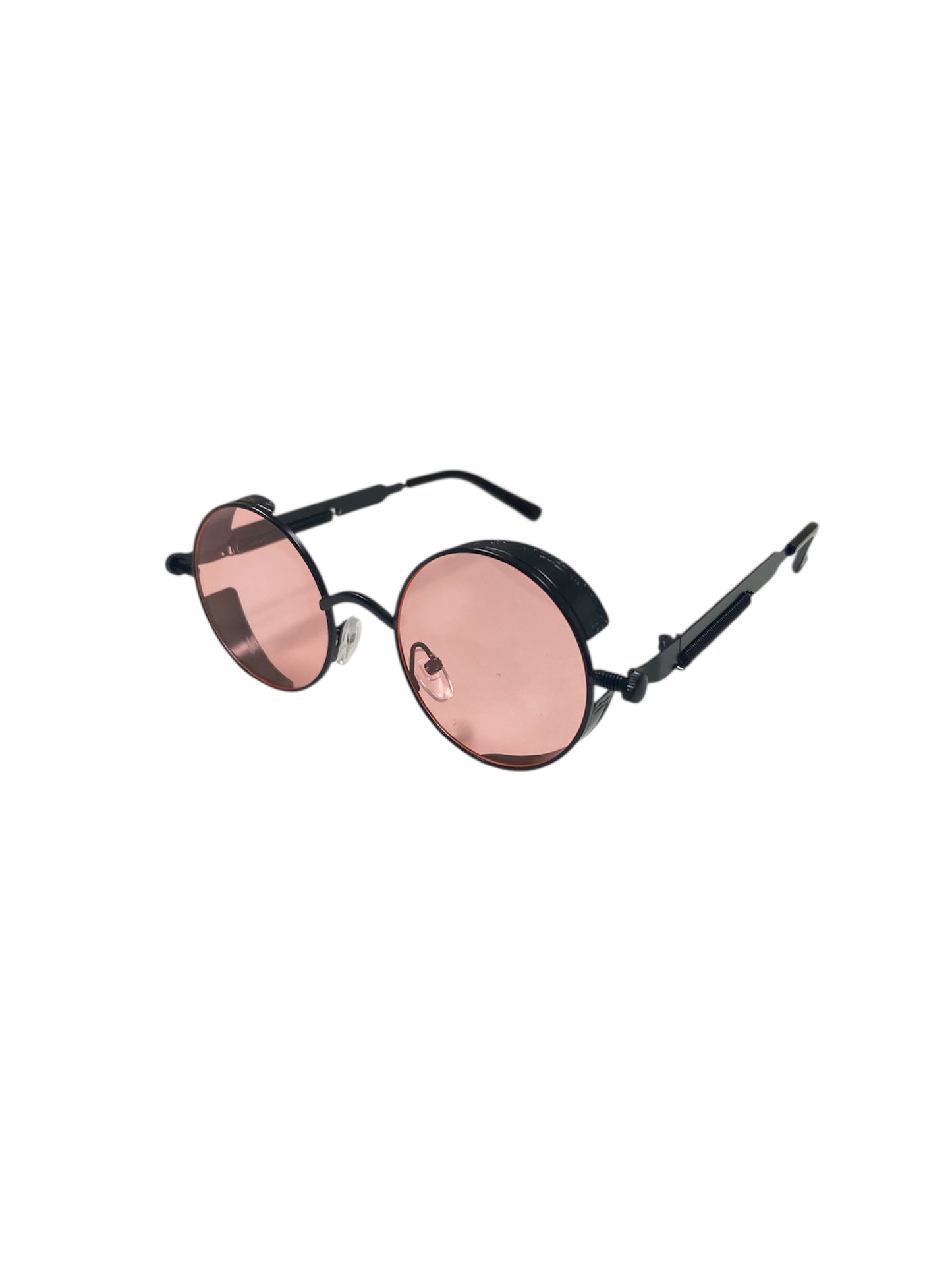 Rose Pink and Black Steampunk Glasses