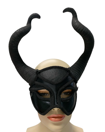 Black Necromancer Horns Mask