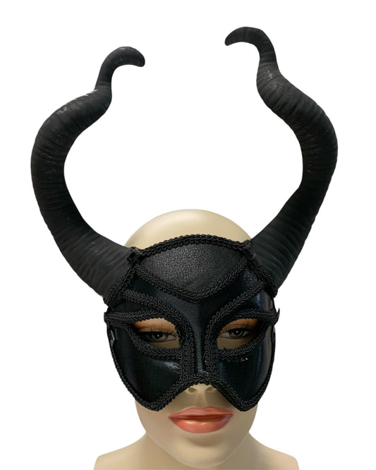 Black Necromancer Horns Mask