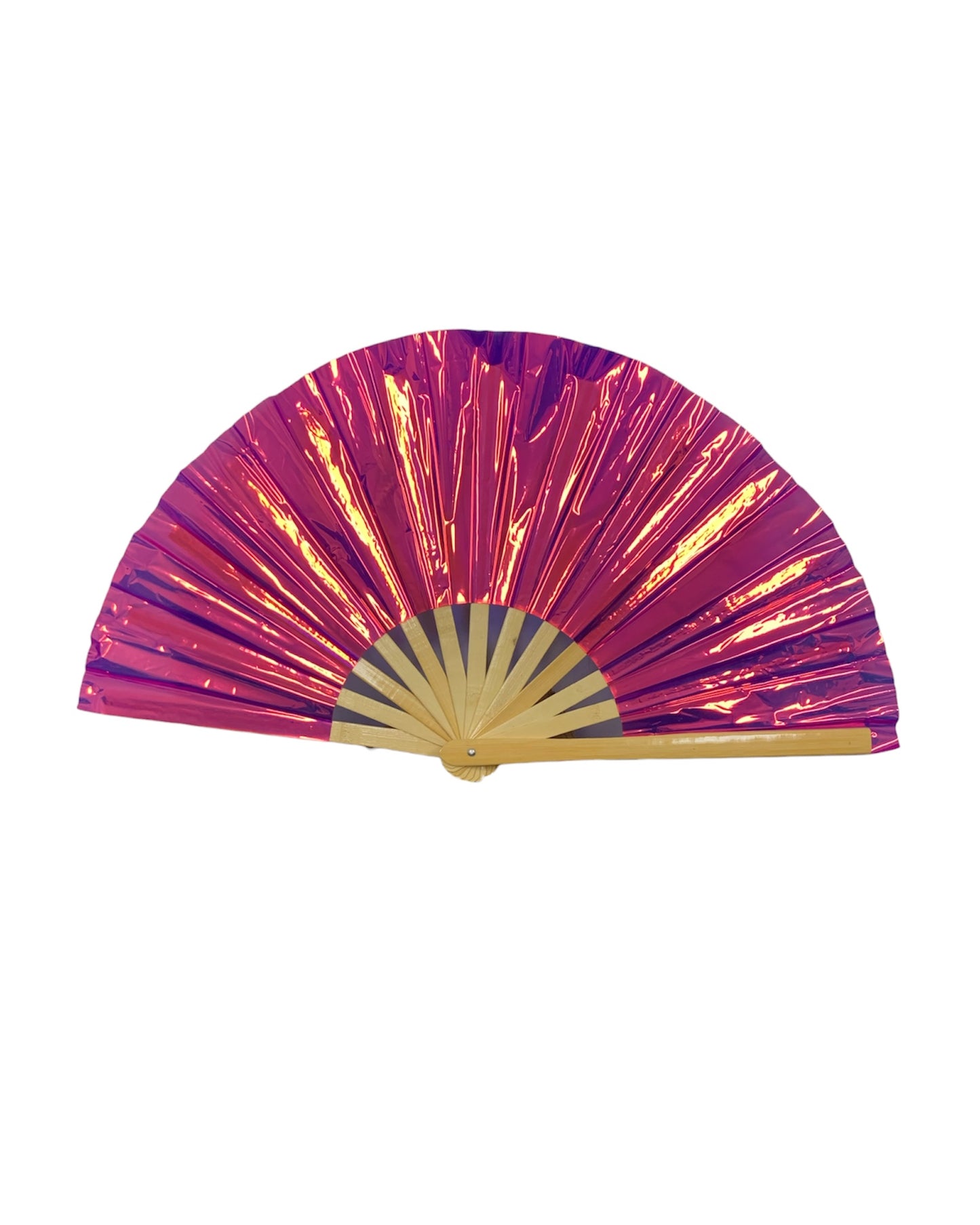 Large Iridescent Pink Hand Fan