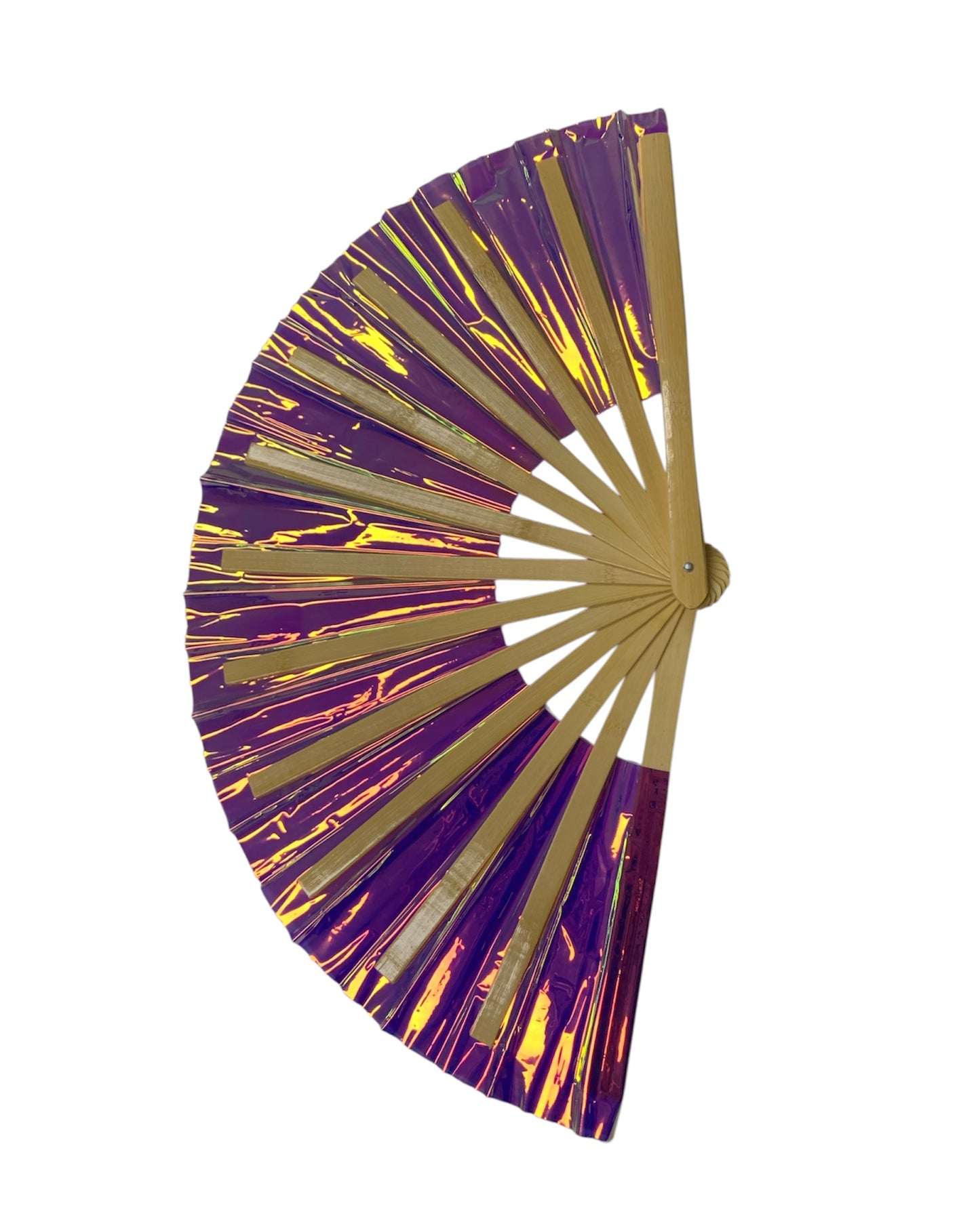 Large Iridescent Pink Hand Fan