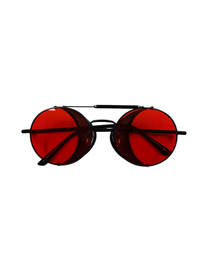 Vintage Red & Black Steampunk Glasses