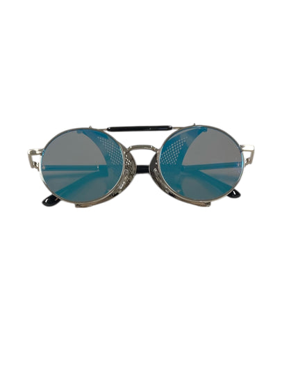 Vintage Blue Mirrored Steampunk Glasses