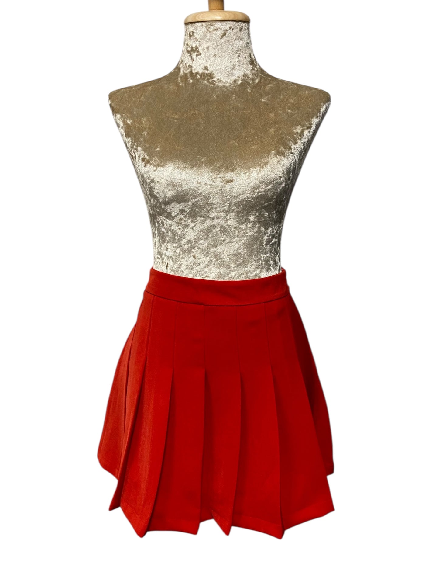 Pleated Red Tennis Skirt