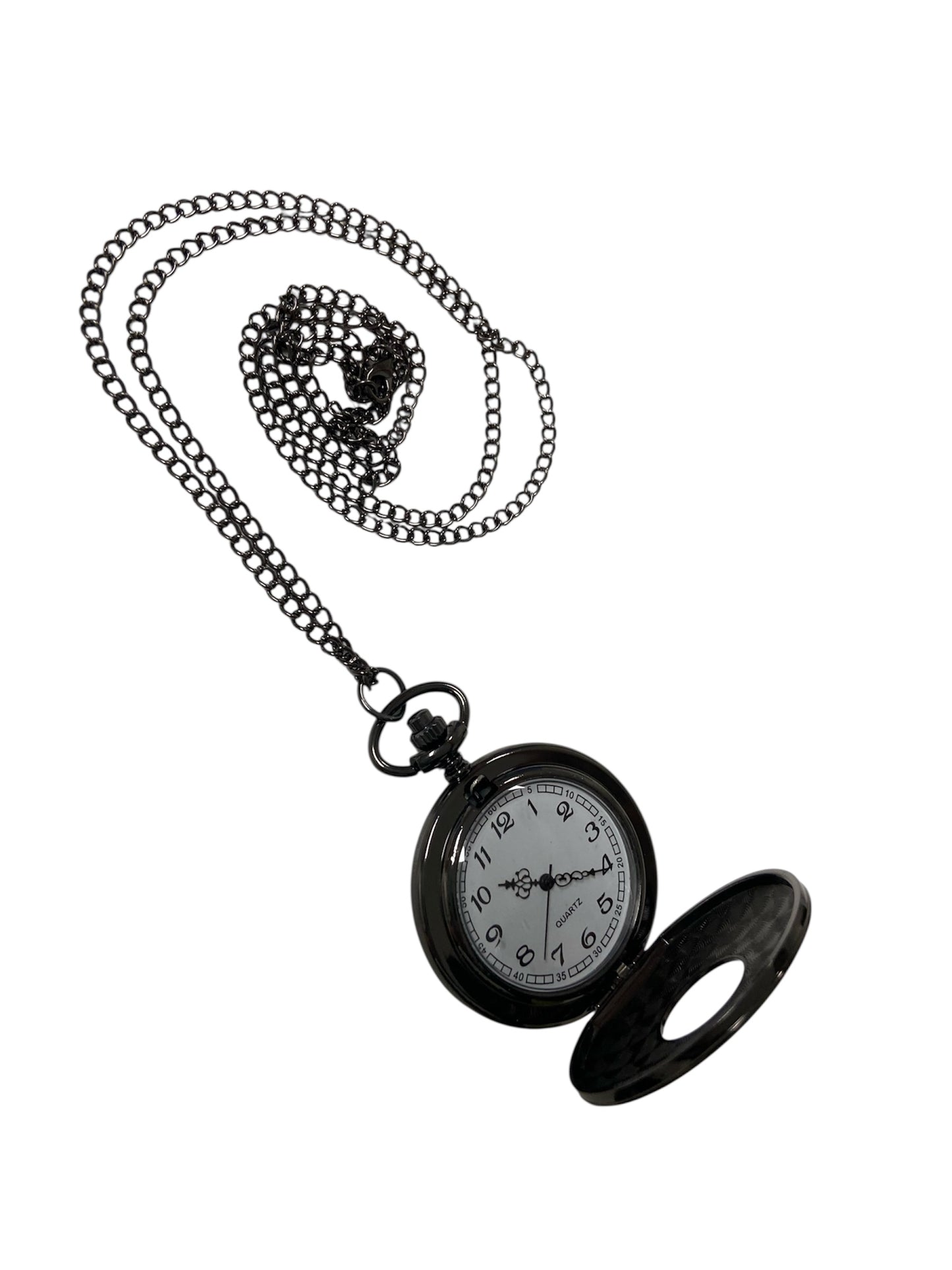 Gunmetal Vintage Floral Pocket Watch