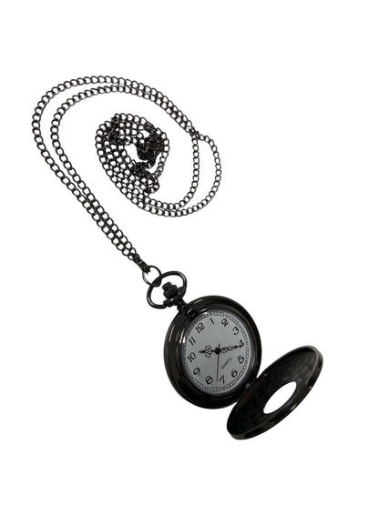 Gunmetal Vintage Floral Pocket Watch
