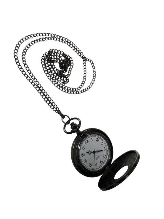 Gunmetal Vintage Floral Pocket Watch