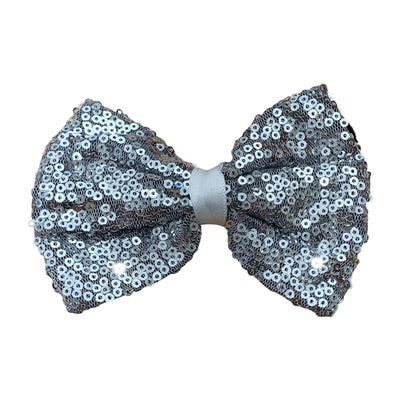 Silver Mini Sequin Bow Tie