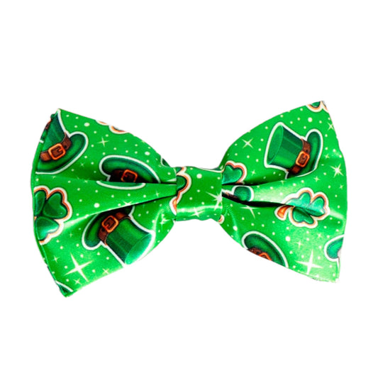 St Patrick's Day Green Hat & Clover Bow Tie