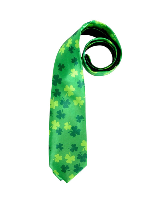 St Patrick's Day Green Clover Tie