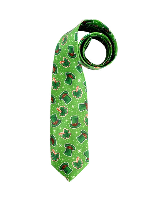 St Patrick's Day Green Hat & Clover Tie